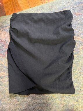 Free People Black Textured Wrap Mini Skirt